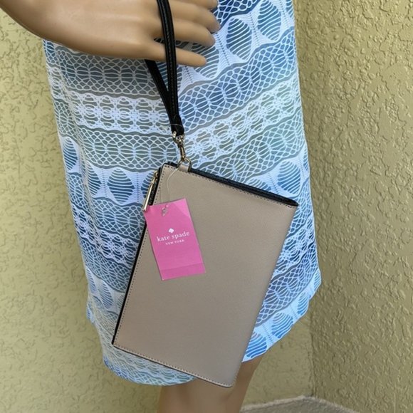 Kate Spade Staci Medium Wristlet Warm Beige - Picture 16 of 16